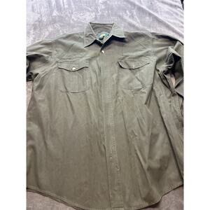 Cabela's Outdoor Gear Mens Tall Fit Button-Up Long Sleeve Green Size 2XLT padded